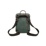 Davan Bags - Multifunctional Small Waxed Canvas Backpack (Green)